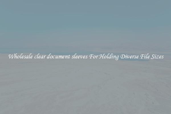 Wholesale clear document sleeves For Holding Diverse File Sizes