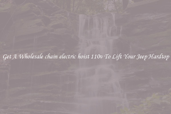 Get A Wholesale chain electric hoist 110v To Lift Your Jeep Hardtop