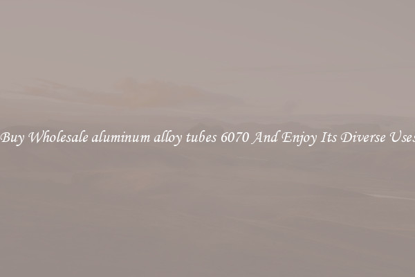 Buy Wholesale aluminum alloy tubes 6070 And Enjoy Its Diverse Uses