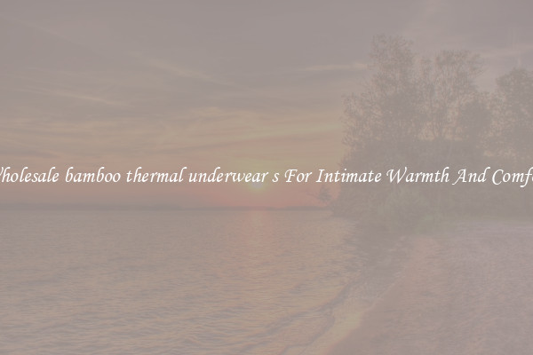 Wholesale bamboo thermal underwear s For Intimate Warmth And Comfort